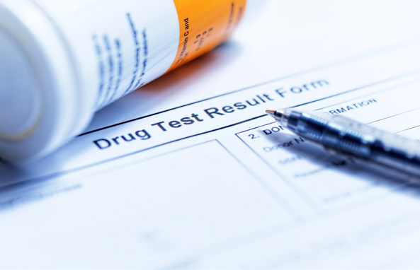 sample bottle and drug test result form